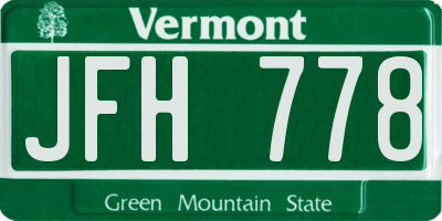 VT license plate JFH778
