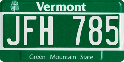 VT license plate JFH785