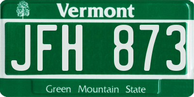 VT license plate JFH873
