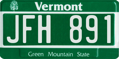 VT license plate JFH891