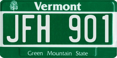 VT license plate JFH901