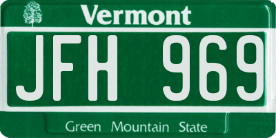 VT license plate JFH969
