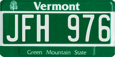 VT license plate JFH976