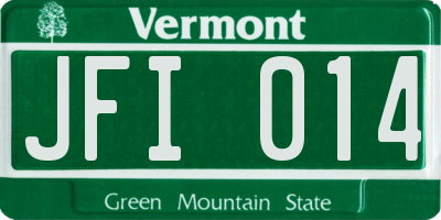 VT license plate JFI014
