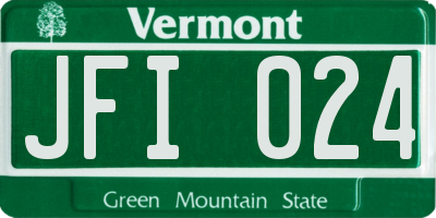 VT license plate JFI024