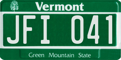 VT license plate JFI041