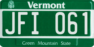 VT license plate JFI061