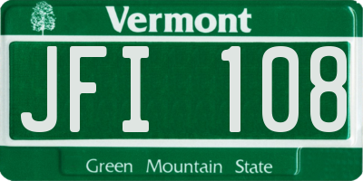 VT license plate JFI108