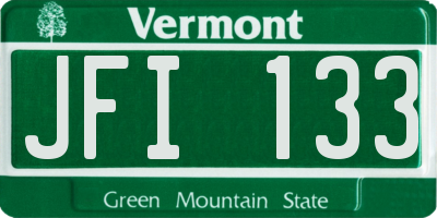 VT license plate JFI133