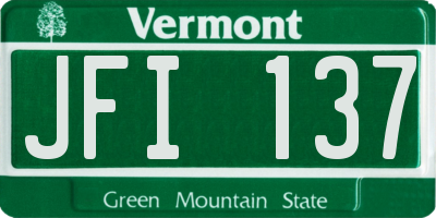 VT license plate JFI137
