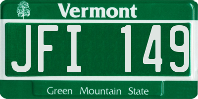 VT license plate JFI149
