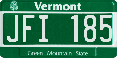 VT license plate JFI185