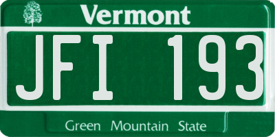 VT license plate JFI193