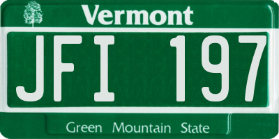 VT license plate JFI197