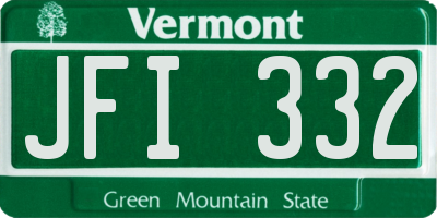 VT license plate JFI332