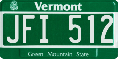 VT license plate JFI512