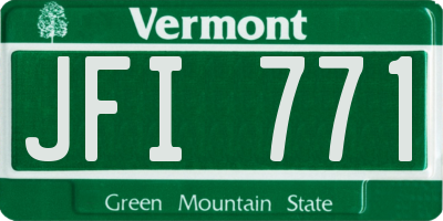 VT license plate JFI771