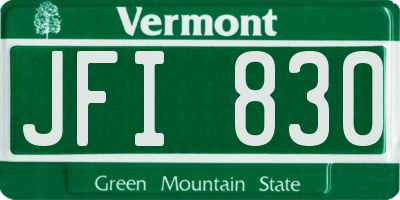 VT license plate JFI830