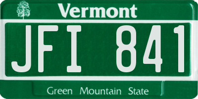 VT license plate JFI841