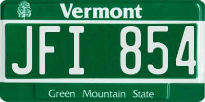 VT license plate JFI854