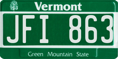 VT license plate JFI863