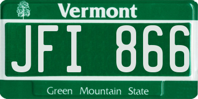 VT license plate JFI866