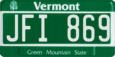 VT license plate JFI869