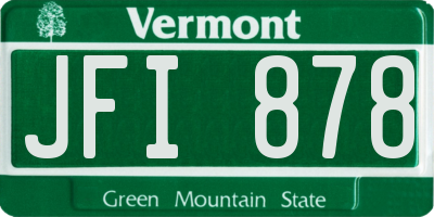 VT license plate JFI878