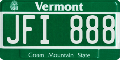 VT license plate JFI888