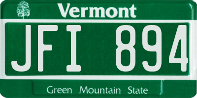 VT license plate JFI894