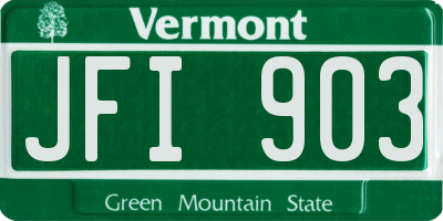VT license plate JFI903