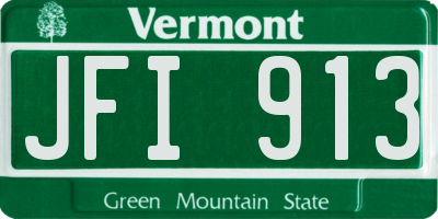 VT license plate JFI913