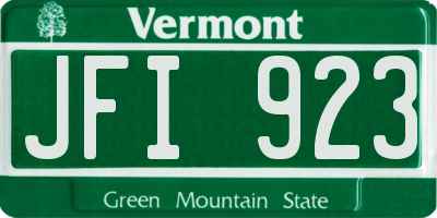 VT license plate JFI923