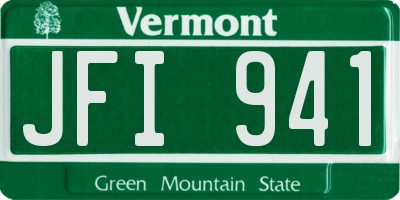 VT license plate JFI941