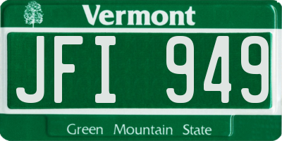 VT license plate JFI949