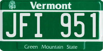 VT license plate JFI951