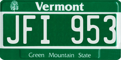 VT license plate JFI953