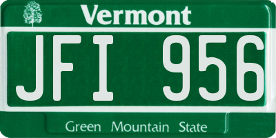 VT license plate JFI956