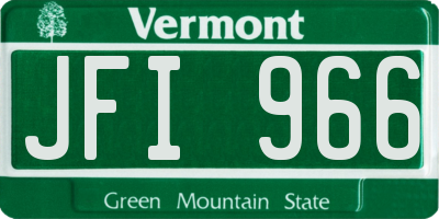 VT license plate JFI966
