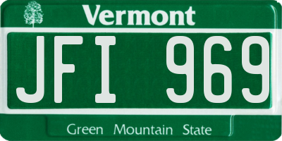 VT license plate JFI969