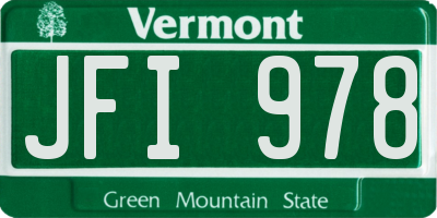 VT license plate JFI978