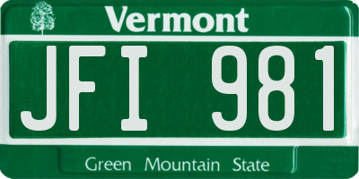 VT license plate JFI981