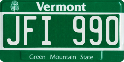 VT license plate JFI990