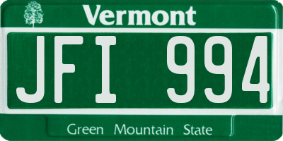 VT license plate JFI994
