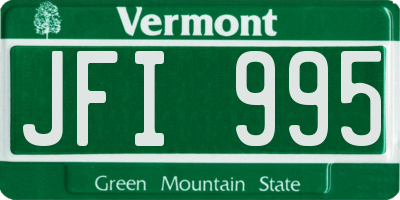VT license plate JFI995