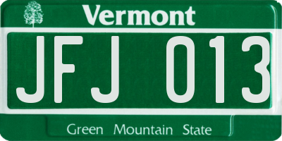 VT license plate JFJ013