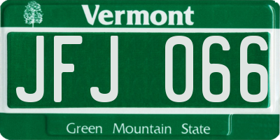 VT license plate JFJ066