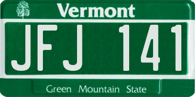 VT license plate JFJ141