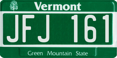 VT license plate JFJ161