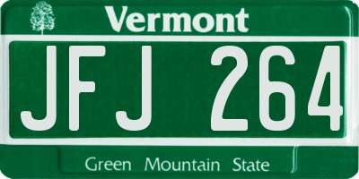VT license plate JFJ264